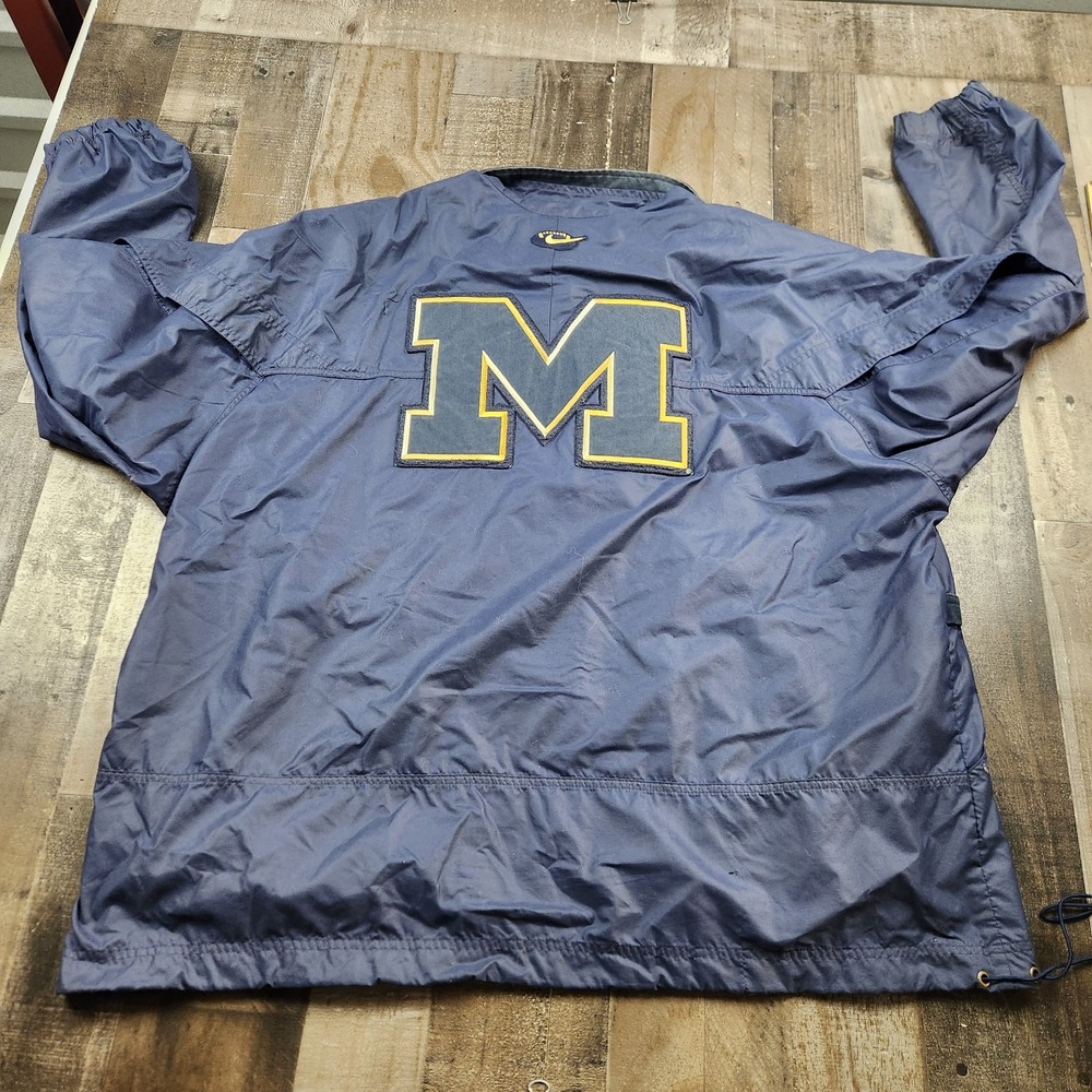 Nike Team Sports NCAA Michigan Wolverines size 2XL Windbreaker Anorak Jacket - Picture 7 of 13